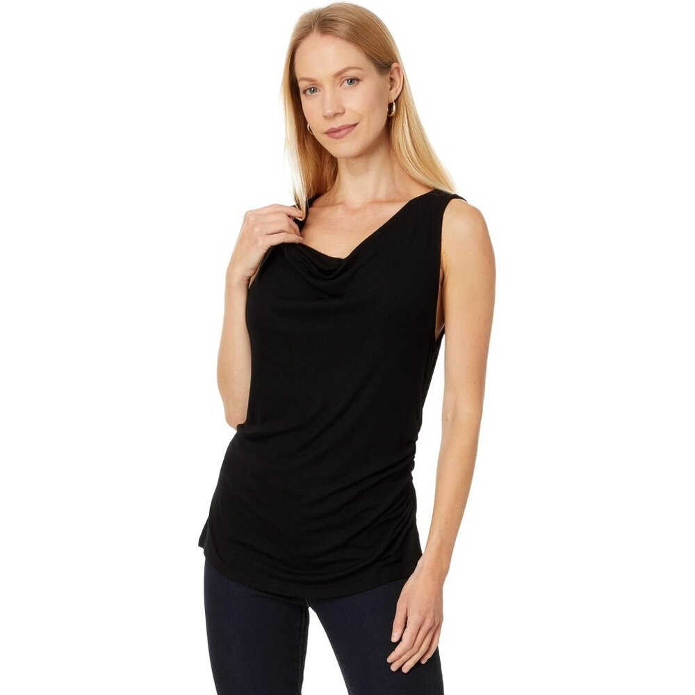 Michael Stars Jeanette Cowl Neck Tank NEW Black Small